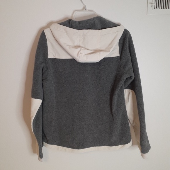 The North Face Womens Denali Hooded Jacket Small Grey Cream Colorblock - Picture 3 of 5